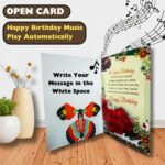 Jainchan Happy Birthday Musical Greeting card for gifting on Birthday to girlfriend, boyfriend, mom, dad, sister, brother, papa, father, mother, flying butterfly greeting card.