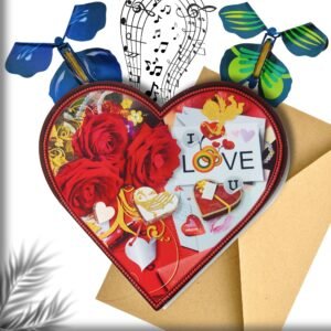 Jainchan I Love you musical greeting Card with flying butterflies , flying butterfly, velentine gift